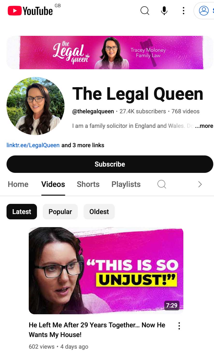 YouTube The Legal Queen - screenshot