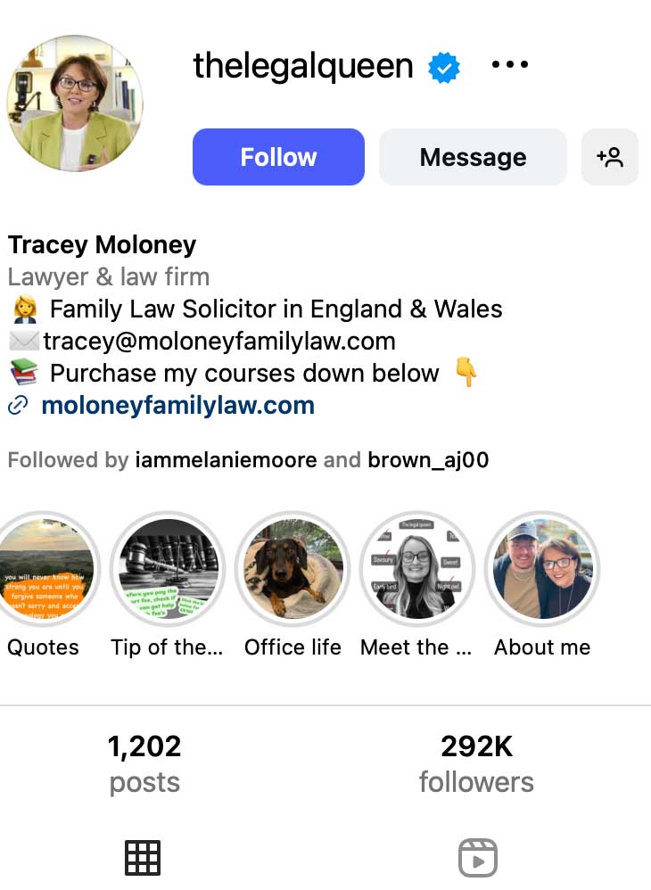 Instagram -  The Legal Queen